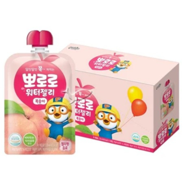 PALDO Pororo Water Jelly Peach Flavor Pack of 10 (120ml x 10pouch)