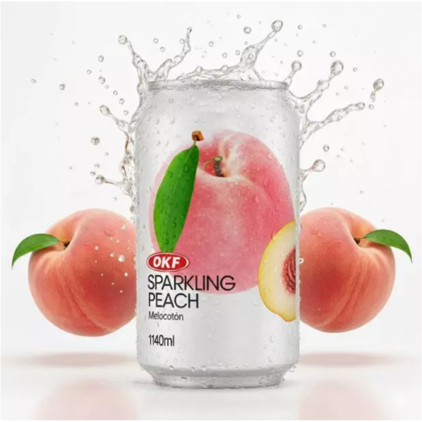 OKF Sparkling Peach Drink Pack of 24 (350ml X 24cans) Flavored Drink- Korean Drink- Korean Beverage