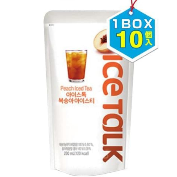 ICE TALK Peach Iced Tea Drink pack of 10 (230ml x 10pouch) Flavored Drink- Korean Drink- Korean Beverage