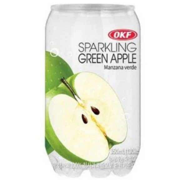 OKF Sparkling Clear Can Green Apple Drink Pack of 24 (350ml X 24cans)- Flavored Drink- Korean Drink- Korean Beverage