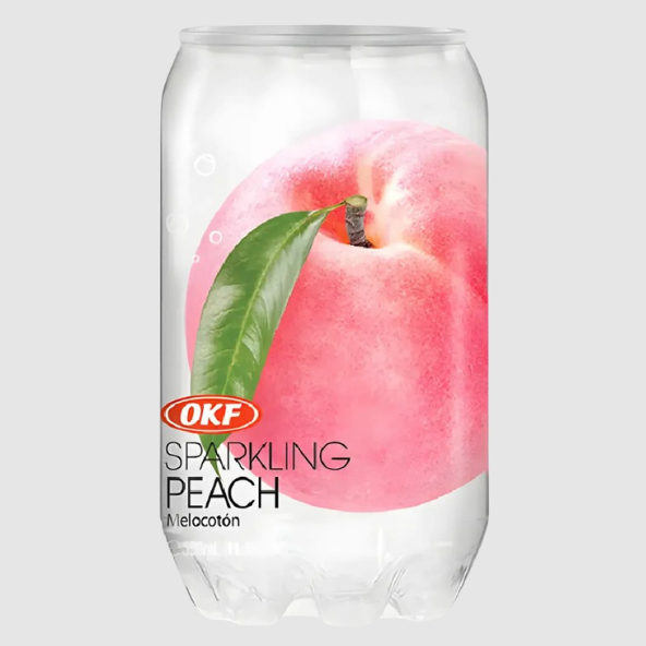 OKF Sparkling Peach Drink Pack of 24 (350ml X 24cans) Flavored Drink- Korean Drink- Korean Beverage