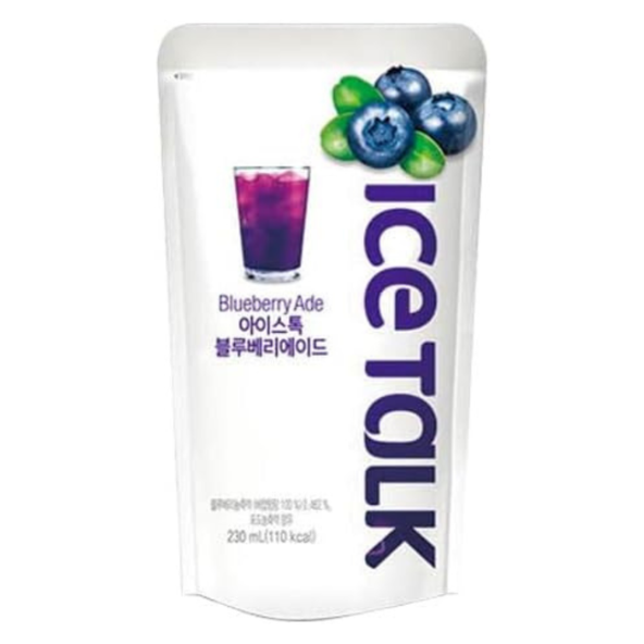 ICE TALK Blueberry Ade Pack of 10 (230ml x 10pouch) Flavored Drink- Korean Drink- Korean Beverage